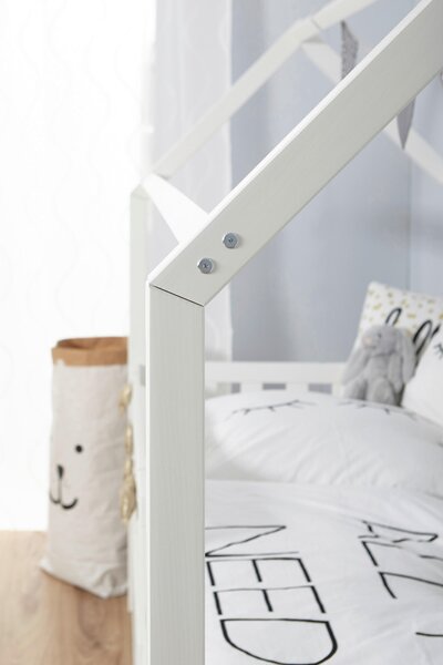 DĚTSKÁ POSTEL SE STŘÍŠKOU, 90/200 cm, bílá MID.YOU - Online Only dětské postele, Online Only