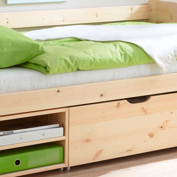 POSTEL S ÚLOŽNÝM PROSTOREM, 90/200 cm barvy borovice MID.YOU - Jednolůžkové postele, Online Only