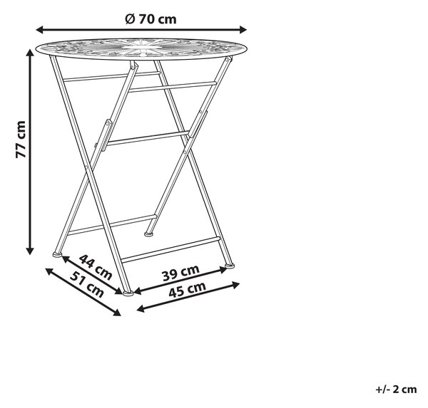 Bistro stolek SCAFA 70 cm 70 cm Kov Bílá