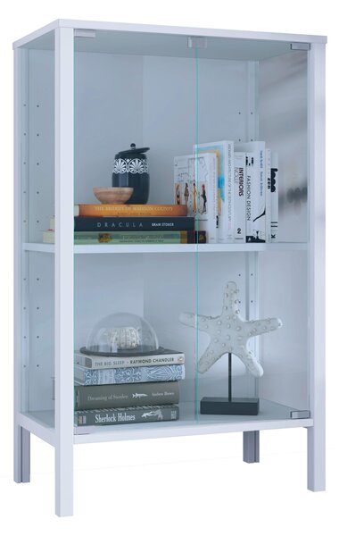 VITRÍNA, čiré, bílá, 60/80/35 cm Livetastic - Kredence a vitríny, Online Only