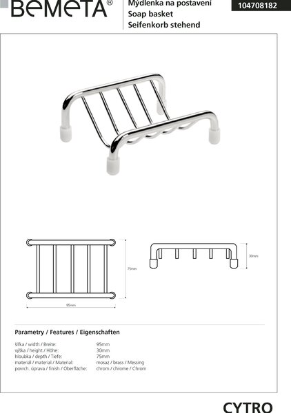 Bemeta Design CYTRO: Mýdlenka, na postavení - 104708182
