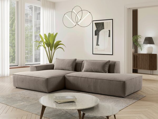 ROHOVÁ SEDAČKA, plast, textil, kompozitní dřevo, cappuccino Livetastic - Sedací soupravy, Online Only