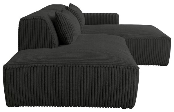 ROHOVÁ SEDAČKA, plast, textil, kompozitní dřevo, černá Livetastic - Sedací soupravy, Online Only