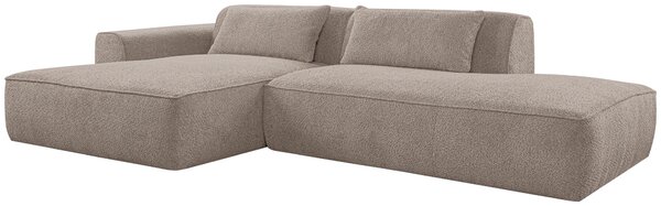 ROHOVÁ SEDAČKA, plast, textil, kompozitní dřevo, šedohnědá Livetastic - Sedací soupravy, Online Only
