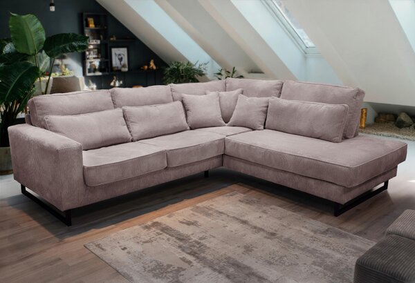 ROHOVÁ SEDAČKA, textil, kompozitní dřevo, cappuccino Livetastic - Sedací soupravy, Online Only