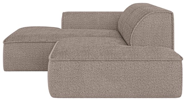 ROHOVÁ SEDAČKA, plast, textil, kompozitní dřevo, šedohnědá Livetastic - Sedací soupravy, Online Only