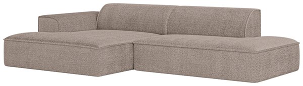 ROHOVÁ SEDAČKA, plast, textil, kompozitní dřevo, šedohnědá Livetastic - Sedací soupravy, Online Only