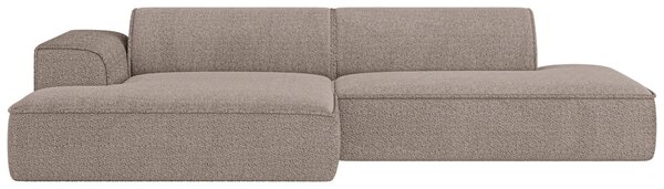 ROHOVÁ SEDAČKA, plast, textil, kompozitní dřevo, šedohnědá Livetastic - Sedací soupravy, Online Only