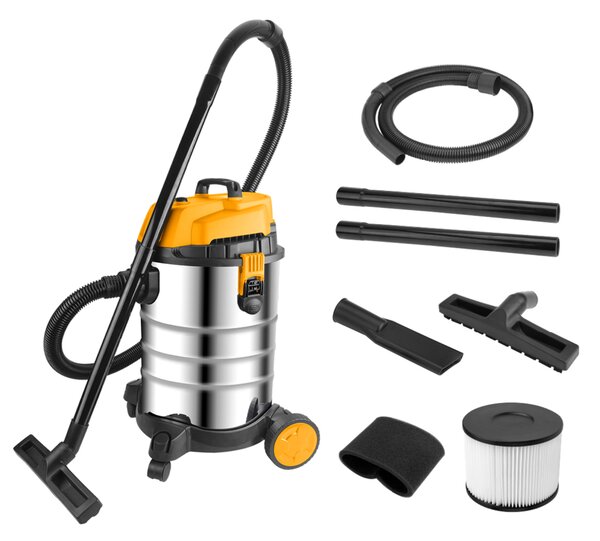 Průmyslový vysavač, suché/mokré sání, 3000 W, 30 l