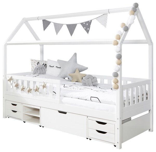 DĚTSKÁ POSTEL SE STŘÍŠKOU, 90/200 cm, bílá MID.YOU - Online Only dětské postele, Online Only
