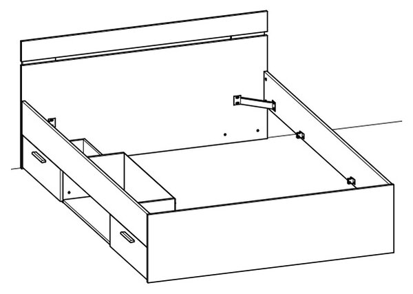 LETENYE, postel 140x200 cm, bílá