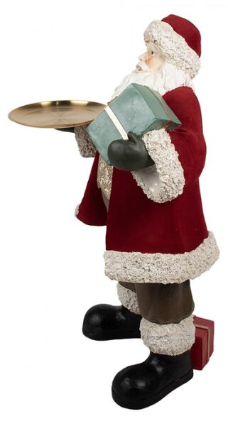 Velká vánoční socha Santa Claus s tácem na cukroví – 56x50x91 cm