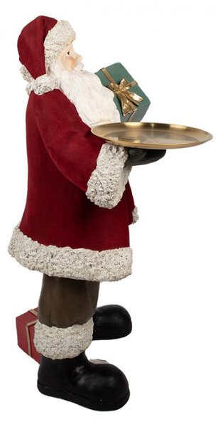 Velká vánoční socha Santa Claus s tácem na cukroví – 56x50x91 cm