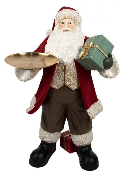 Velká vánoční socha Santa Claus s tácem na cukroví – 56x50x91 cm