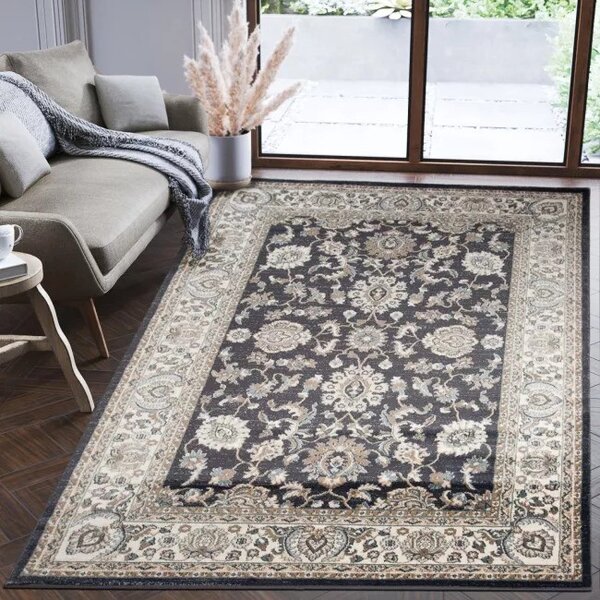 Makro Abra Kusový koberec klasický DUBAI L748B antracitový Rozměr: 60x100 cm