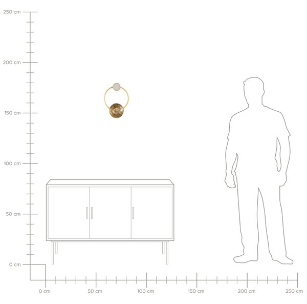 LED nástěnná lampa PONUGA Kov Zlatá
