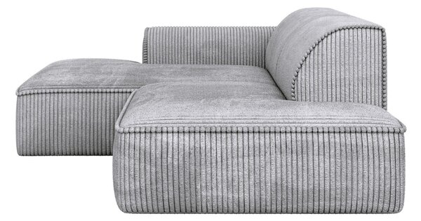 ROHOVÁ SEDAČKA, plast, textil, kompozitní dřevo, světle šedá Livetastic - Sedací soupravy, Online Only