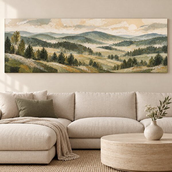 Obraz na plátně - Návrat do české krajiny FeelHappy.cz Rozměr obrazu (Šířka x Výška): 60 x 20 cm
