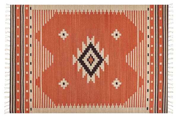 Koberec GAVAR Oranžová 140 x 200 cm Kelim Bavlna
