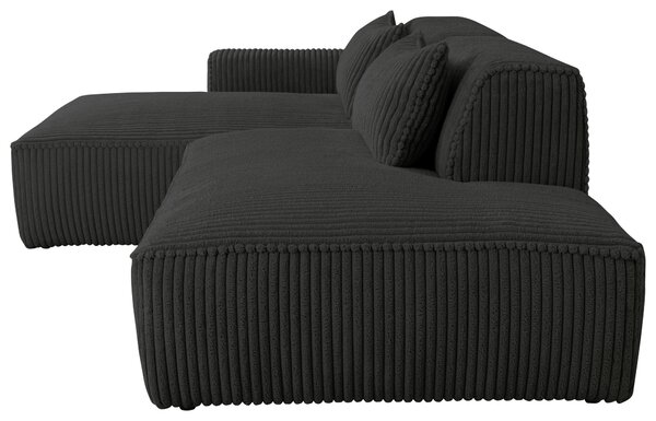 ROHOVÁ SEDAČKA, plast, textil, kompozitní dřevo, černá Livetastic - Sedací soupravy, Online Only