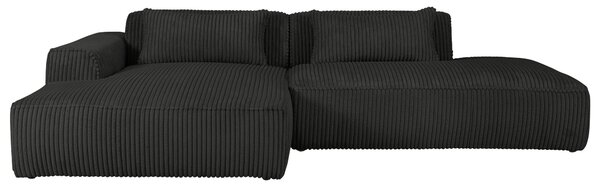 ROHOVÁ SEDAČKA, plast, textil, kompozitní dřevo, černá Livetastic - Sedací soupravy, Online Only