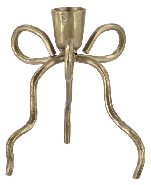 Kovový svícen Bow Antique Brass 14 cm