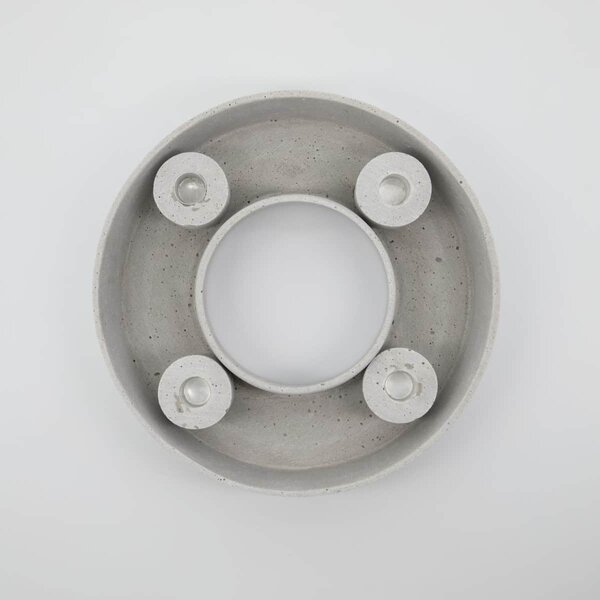 Svícen The Ring Grey Polystone 26 cm
