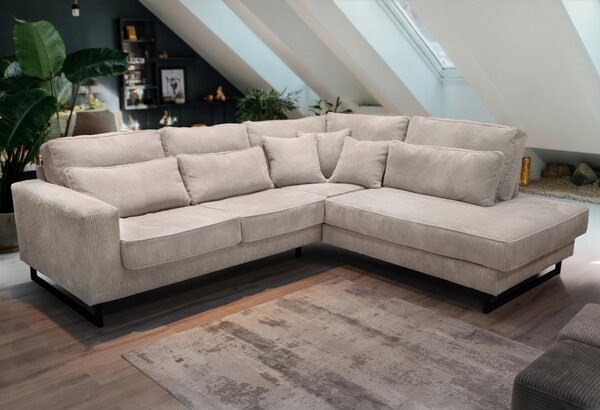 ROHOVÁ SEDAČKA, textil, kompozitní dřevo, béžová Livetastic - Sedací soupravy, Online Only