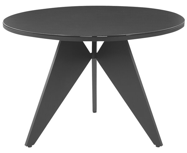 Zahradní jídelní stůl OLMETTO 83 cm 110 cm Sklo Černá
