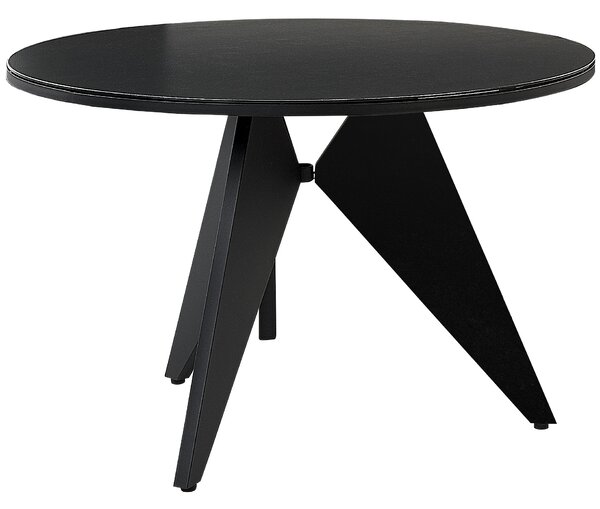 Zahradní jídelní stůl OLMETTO 83 cm 110 cm Sklo Černá