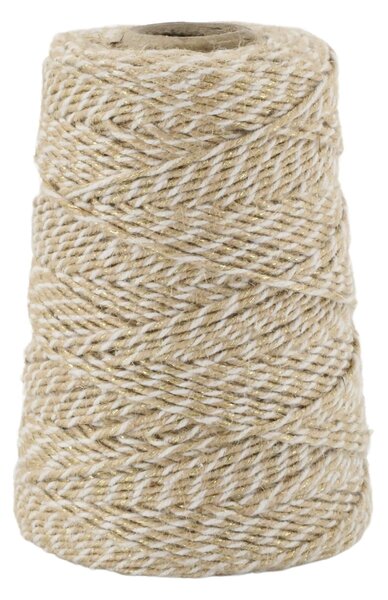 Jutový provázek 160 m – White / Beige / Gold thread
