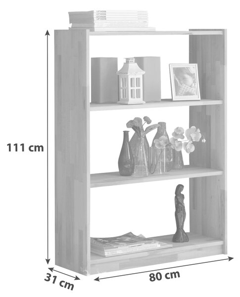 REGÁL, barvy buku, buk, 80/111/31 cm MID.YOU - Online Only regály & police, Online Only