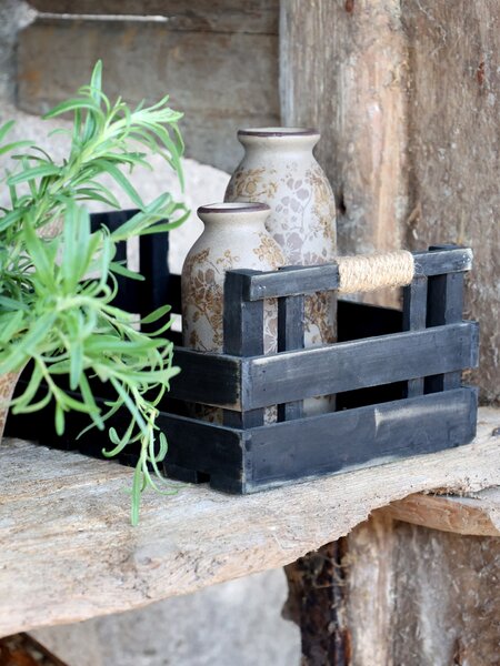 Dřevěný box Antique Coal Větší