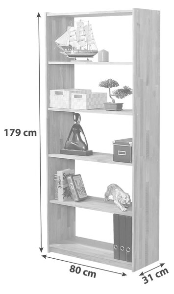 REGÁL, barvy buku, buk, 80/179/31 cm MID.YOU - Online Only regály & police, Online Only