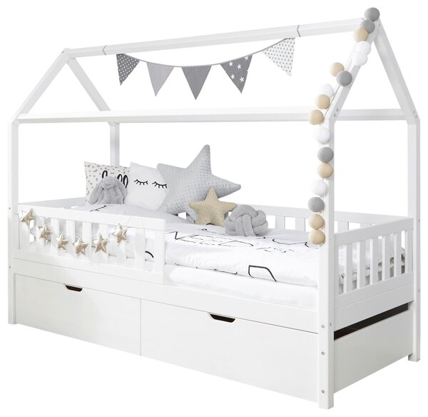 DĚTSKÁ POSTEL SE STŘÍŠKOU, 90/200 cm, bílá MID.YOU - Online Only dětské postele, Online Only