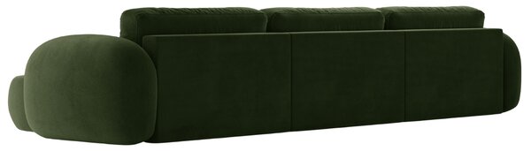 -25 % Dny MOMENTI– Maison Heritage Zelená sametová rozkládací pohovka Kora 362 cm