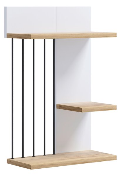 NÁSTĚNNÁ POLICE, bílá, barvy dubu, 40/60/19 cm Livetastic - Nástěnné police, Online Only