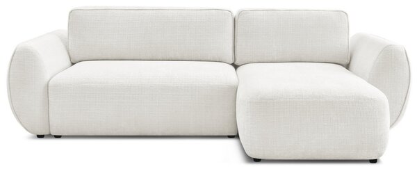 -25 % Dny MOMENTI– Bobochic Paris Bílá rozkládací pohovka Denise 258 cm, pravá