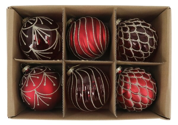 Vánoční baňka Cherry Ø 8 cm – set 6 ks