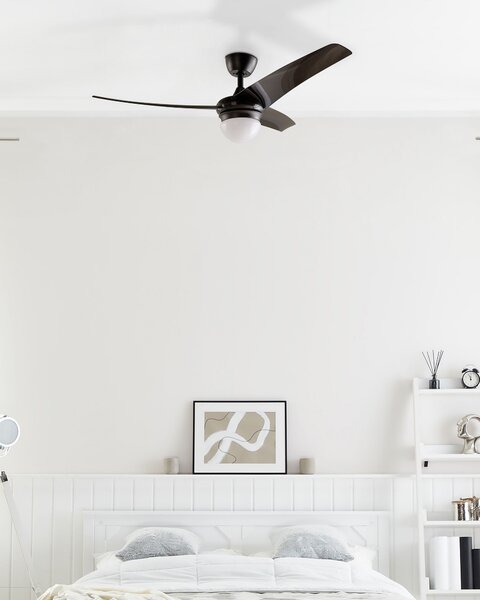 Stropní ventilátor se světlem JIBOA s dálkovým ovládáním Černá