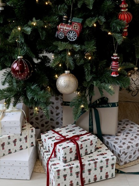 Dárková krabice Pine cones White – set 3 ks