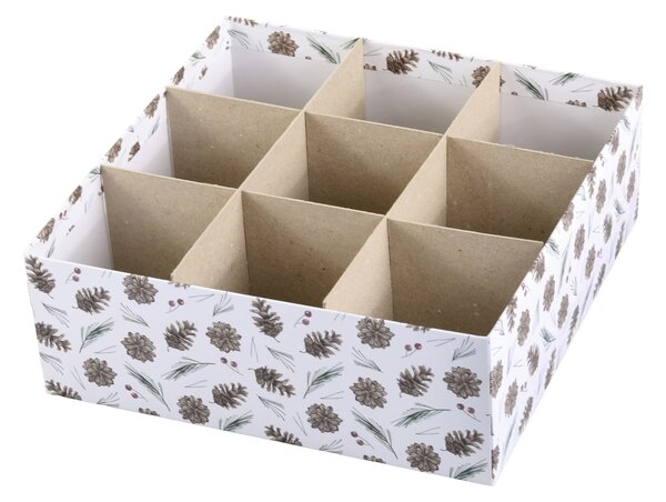 Dárková krabice Pine cones White – set 3 ks