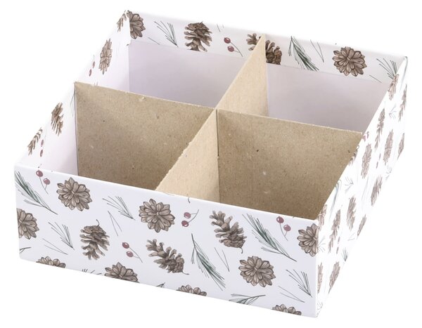Dárková krabice Pine cones White – set 3 ks