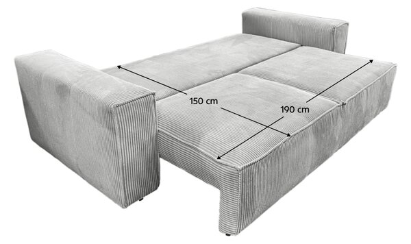 KONDELA Rozkládací pohovka, světle šedá, HARPERA BIG SOFA