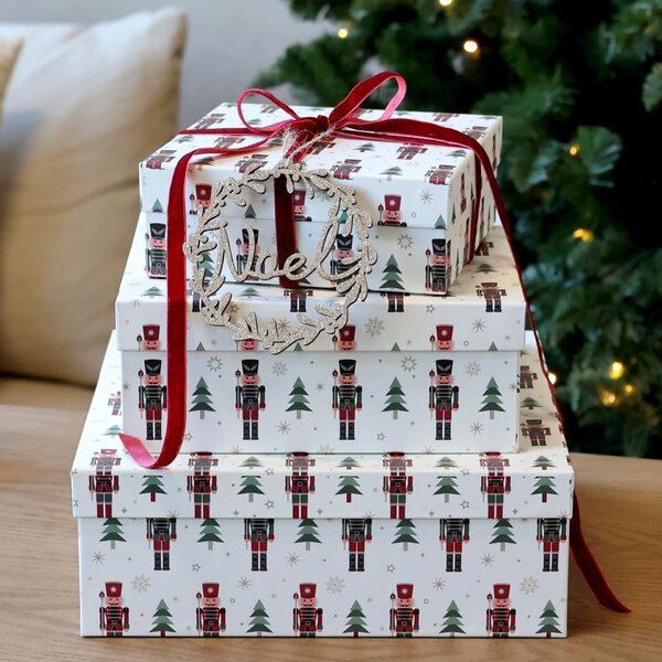 Dárková krabice Nutcrackers White – set 3 ks