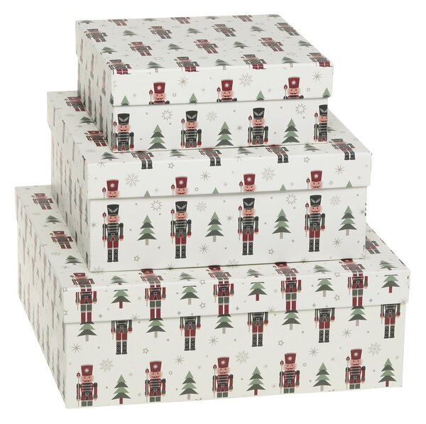 Dárková krabice Nutcrackers White – set 3 ks