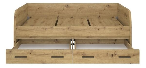 KONDELA Postel 2S, 90x200, dub artisan, AIRON