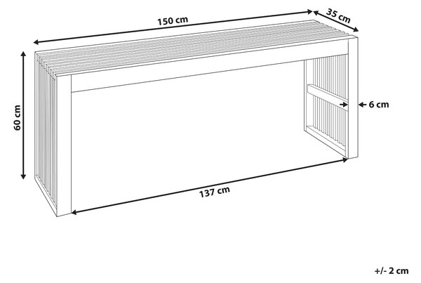 Zahradní konferenční stolek BELLANO 150 cm 35 cm Akáciové dřevo Hnědá