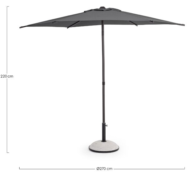 Bizzotto Šedý slunečník Samba Ø 270 cm