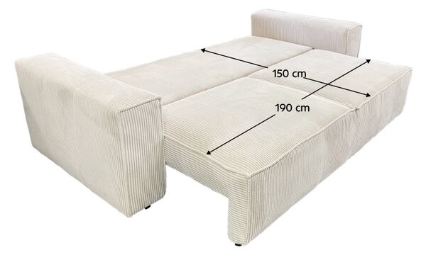 KONDELA Rozkládací pohovka, béžová, HARPERA BIG SOFA